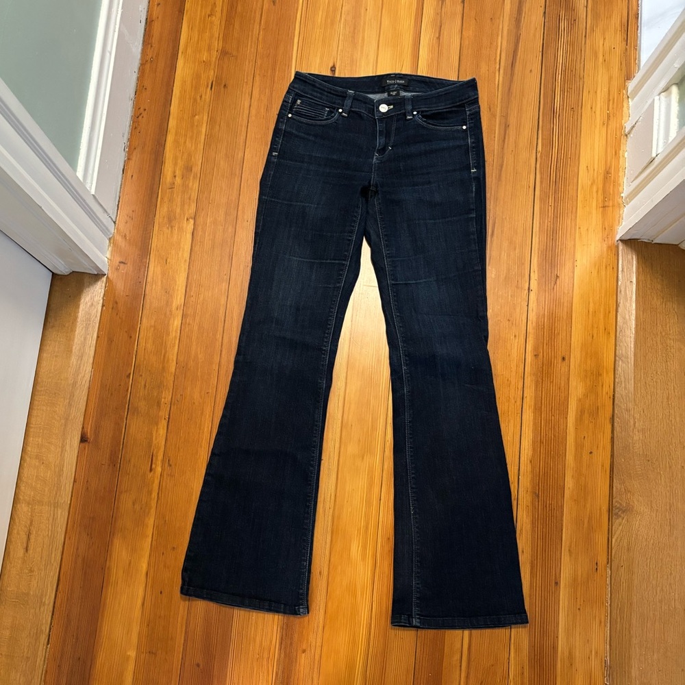 WHBM size 2 flare leg. Mid rise jean